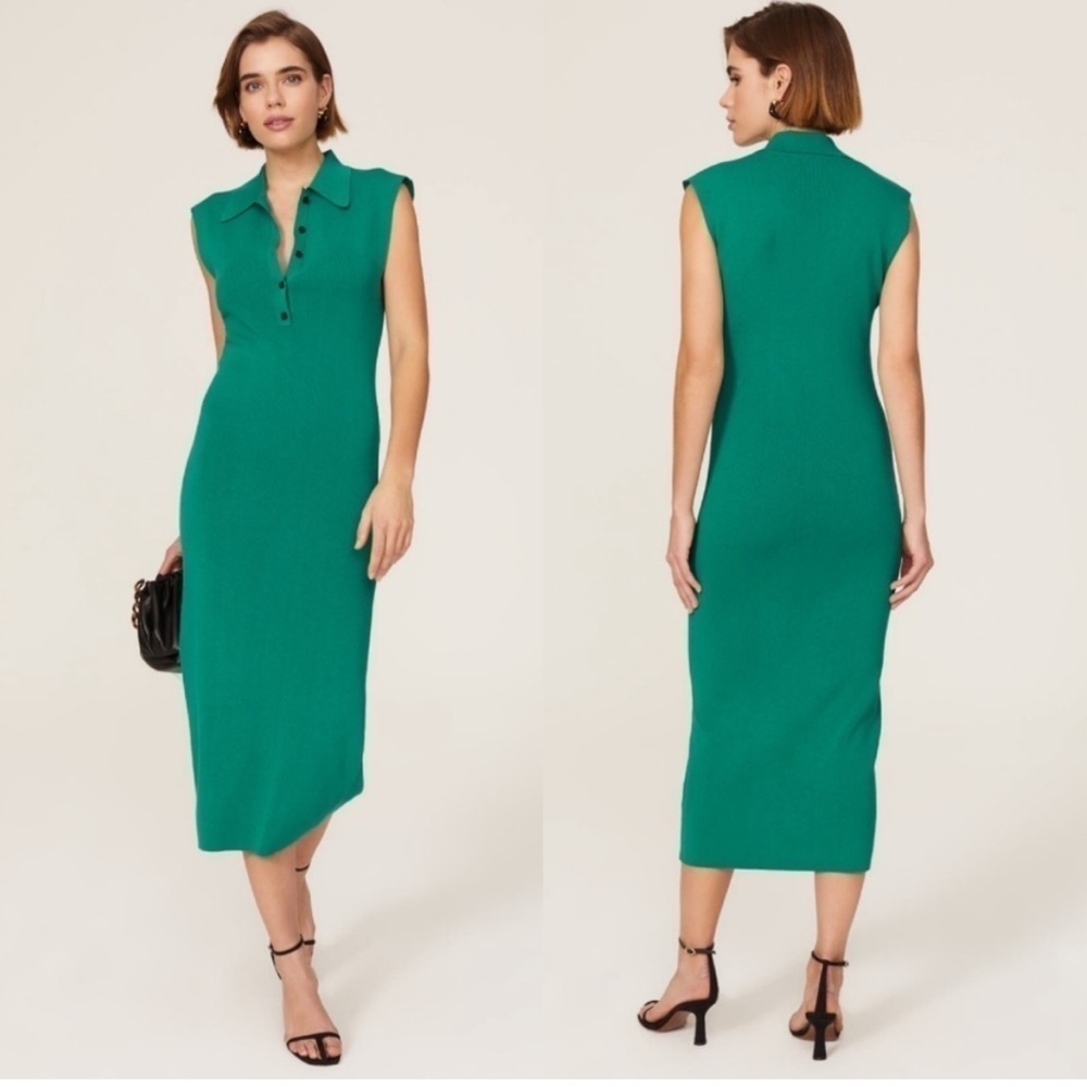 A.L.C. 💚 Taylor Sleeveless Collard Knit Green Dress, Medium
